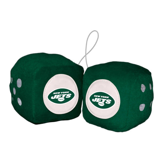 New York Jets Team Color Fuzzy Dice Décor 3" Set