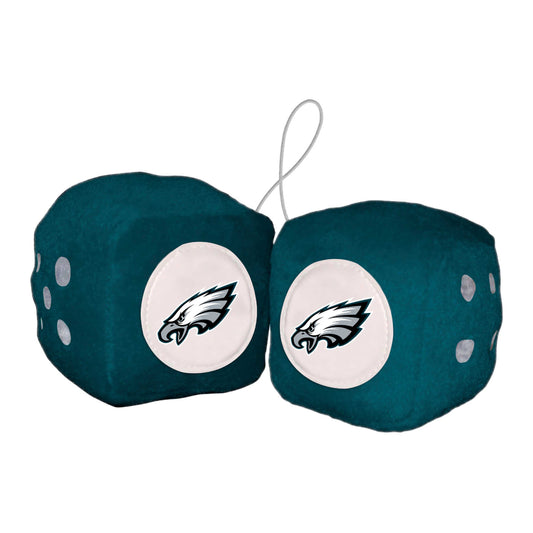 Philadelphia Eagles Team Color Fuzzy Dice Décor 3" Set