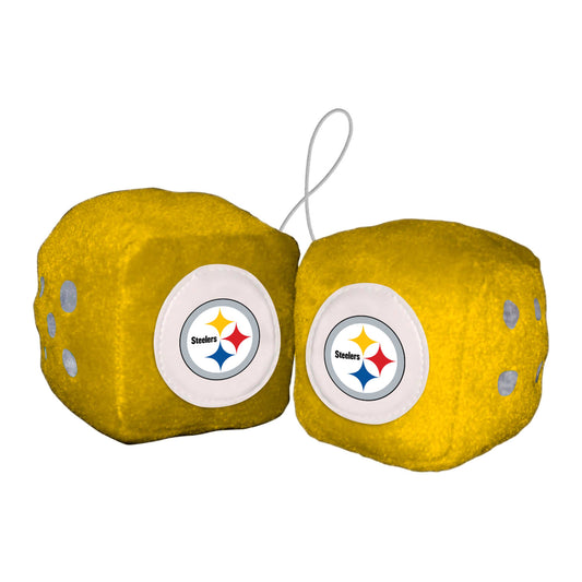 Pittsburgh Steelers Team Color Fuzzy Dice Décor 3" Set