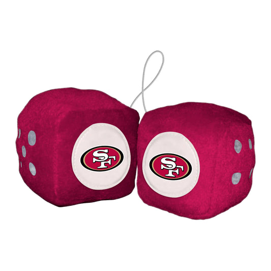 San Francisco 49ers Team Color Fuzzy Dice Décor 3" Set