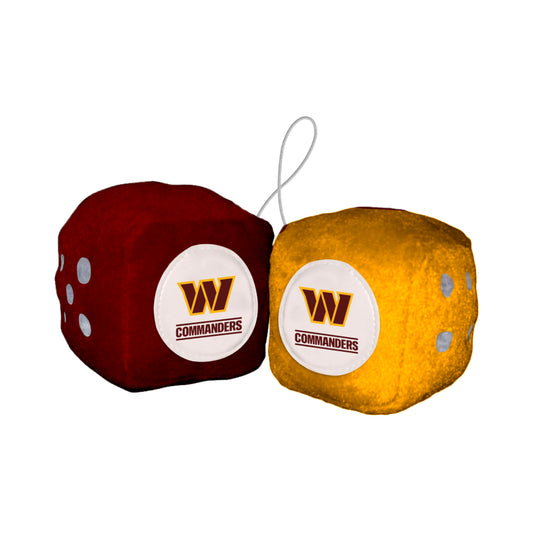 Washington Commanders Team Color Fuzzy Dice Décor 3" Set