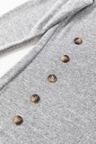 Decorative Button Round Neck Long Sleeve Top - Flyclothing LLC