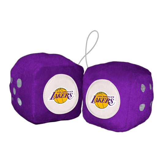 Los Angeles Lakers Team Color Fuzzy Dice Décor 3" Set