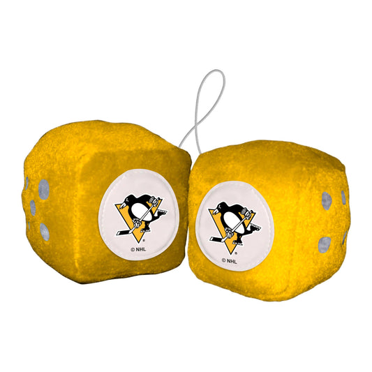 Pittsburgh Penguins Team Color Fuzzy Dice Décor 3" Set