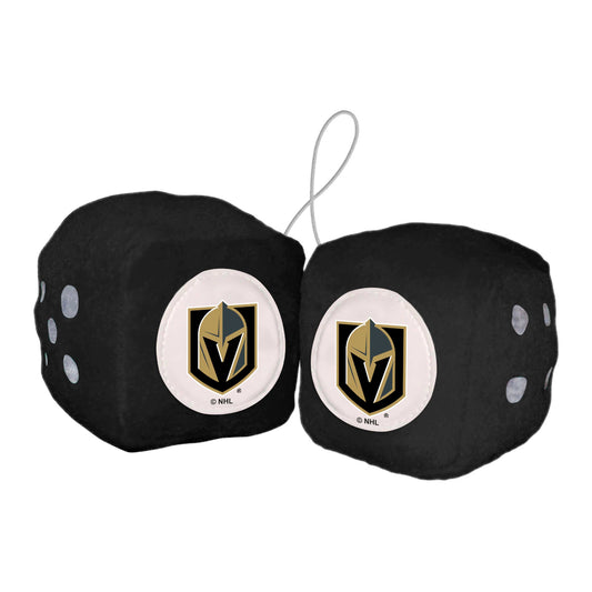 Vegas Golden Knights Team Color Fuzzy Dice Décor 3" Set