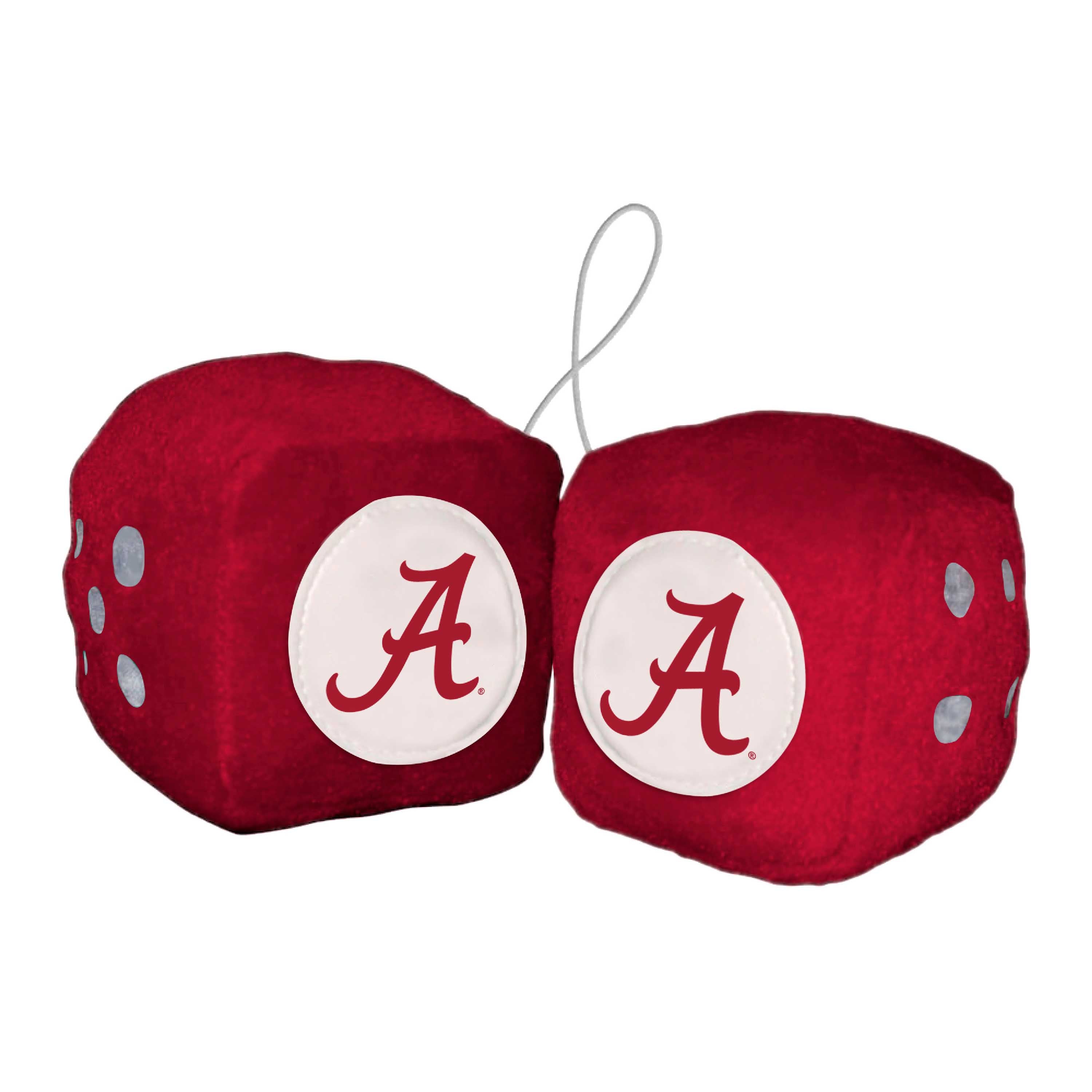 Alabama Crimson Tide Team Color Fuzzy Dice Décor 3" Set