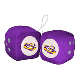 LSU Tigers Team Color Fuzzy Dice Décor 3" Set