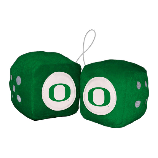 Oregon Ducks Team Color Fuzzy Dice Décor 3" Set