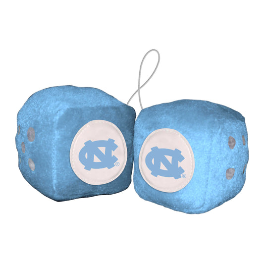 North Carolina Tar Heels Team Color Fuzzy Dice Décor 3" Set