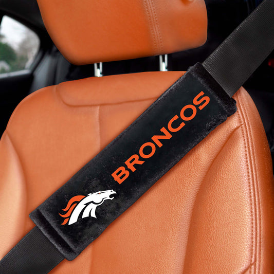 Denver Broncos Embroidered Seatbelt Pad - 2 Pieces