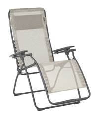 28" Beige and Gray Metal Zero Gravity Chair