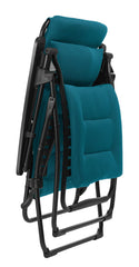 26" Blue Steel Outdoor Zero Gravity Chair with Blue Cushion