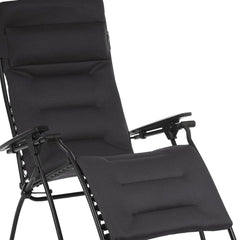 30" Black Steel Outdoor Zero Gravity Chair with Black Cushion - Homeroots