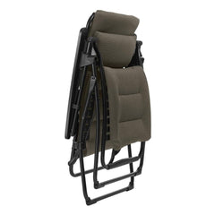 30" Gray Steel Outdoor Zero Gravity Chair with Gray Cushion