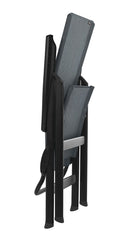 24" Gray and Black Steel Outdoor Arm Chair - Homeroots