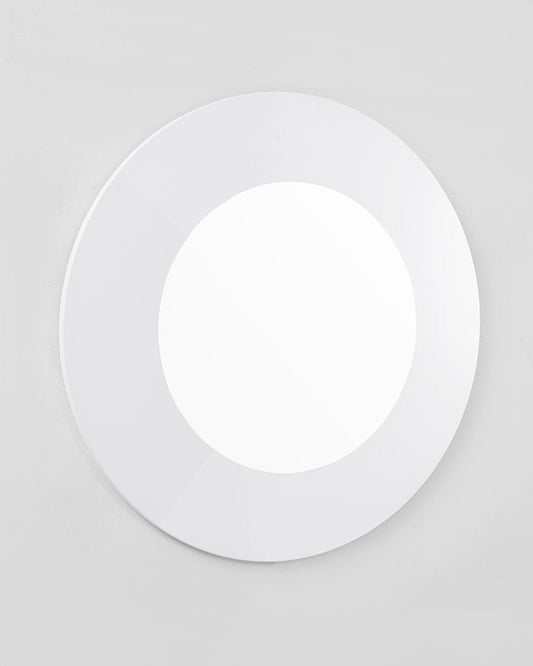 40" White Round Framed Accent Mirror