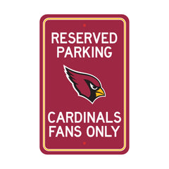 Arizona Cardinals Team Color Reserved Parking Sign Décor 18in. X 11.5in. Lightweight