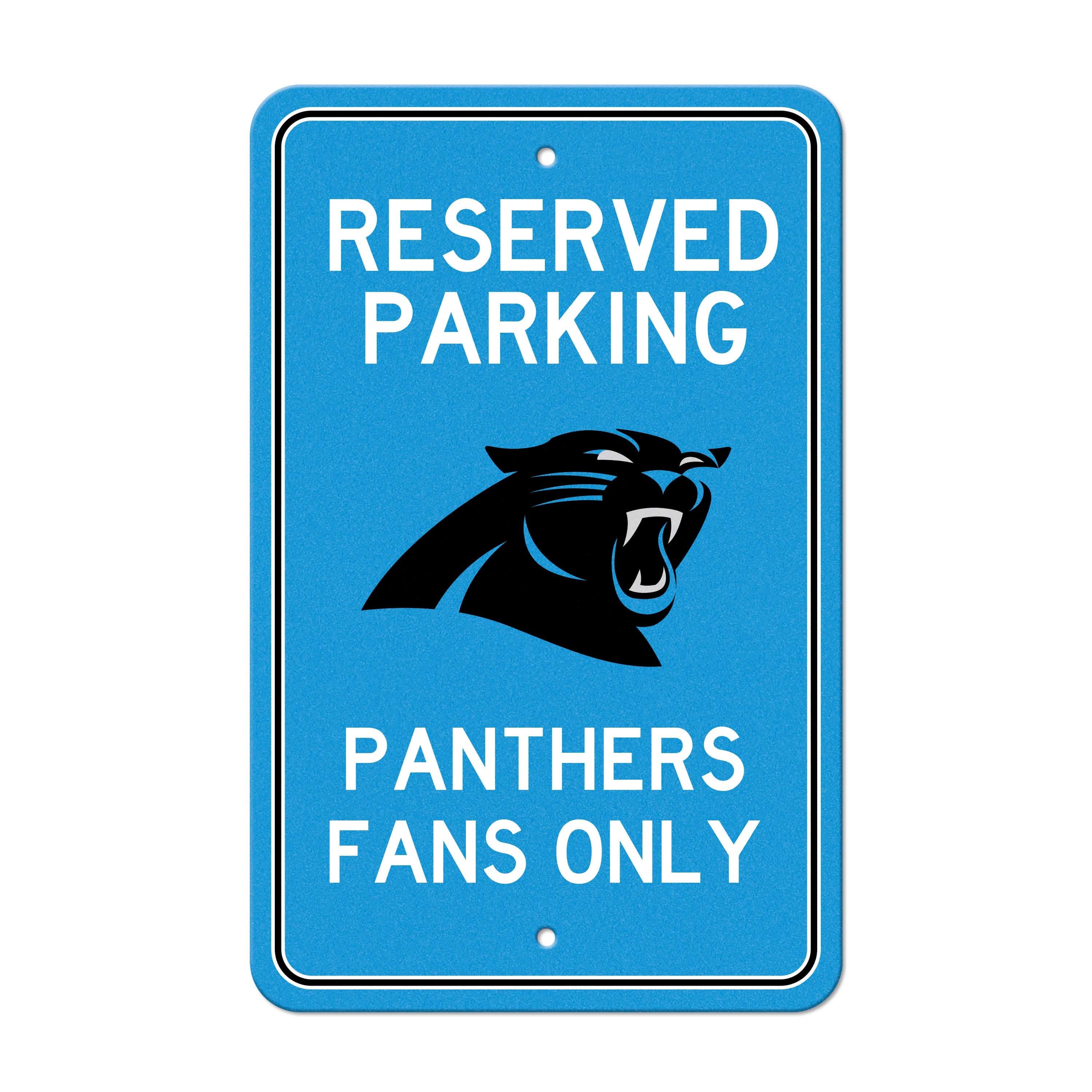 Carolina Panthers Team Color Reserved Parking Sign Décor 18in. X 11.5in. Lightweight - Carolina Panthers