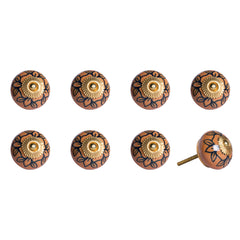 1.5" X 1.5" X 1.5" Orange Gold And Black  Knobs 8 Pack