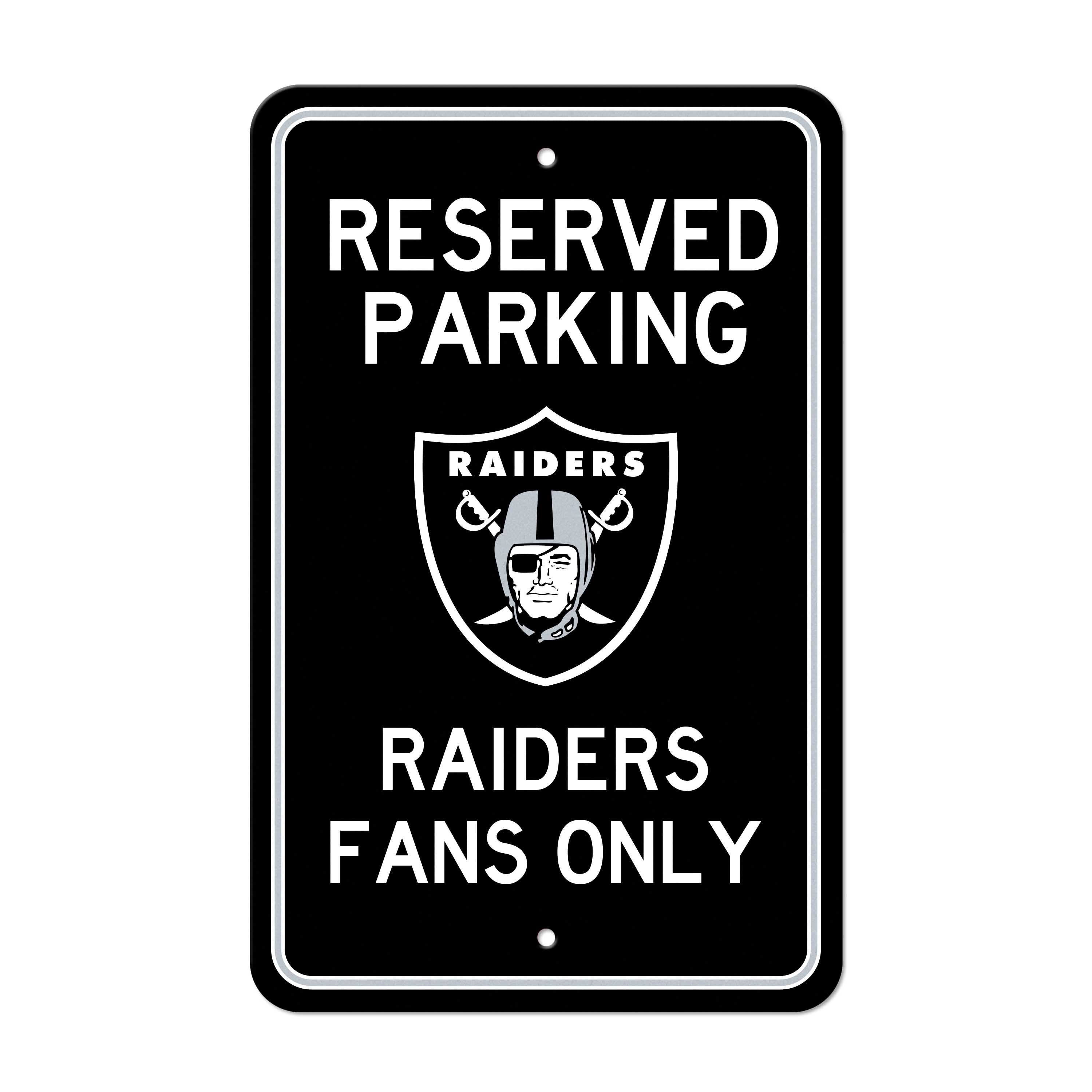 Las Vegas Raiders Team Color Reserved Parking Sign Décor 18in. X 11.5in. Lightweight