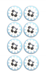 Charming Light Blue And Black Set Of 8 Knobs