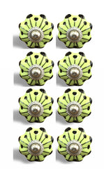 1.5" X 1.5" X 1.5" Lemon Black And Silver  Knobs 8 Pack