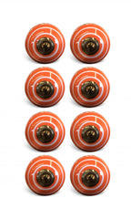 1.5" X 1.5" X 1.5" Bronze White And Orange  Knobs 8 Pack