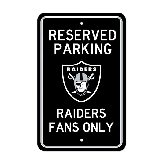 Las Vegas Raiders Team Color Reserved Parking Sign Décor 18in. X 11.5in. Lightweight