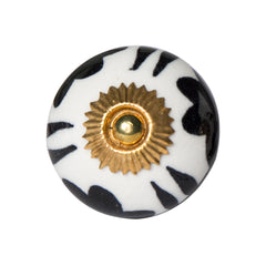 1.5" X 1.5" X 1.5" White Black And Yellow  Knobs 12 Pack