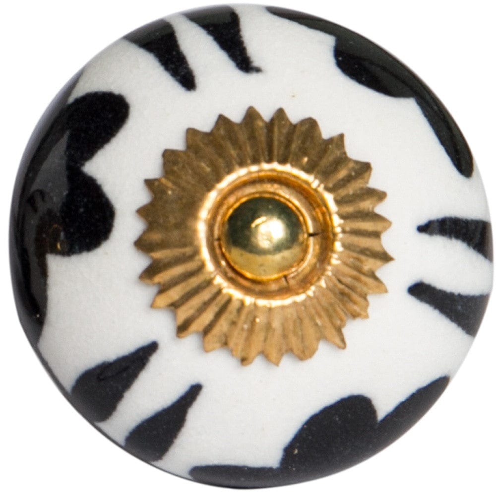 1.5" X 1.5" X 1.5" White Black And Yellow  Knobs 12 Pack - Homeroots