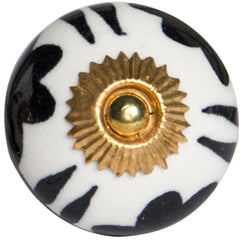 1.5" X 1.5" X 1.5" White Black And Yellow  Knobs 12 Pack