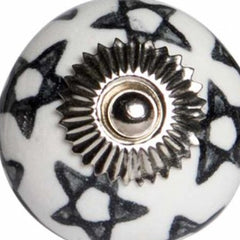 1.5" X 1.5" X 1.5" White Black And Silver  Knobs 12 Pack