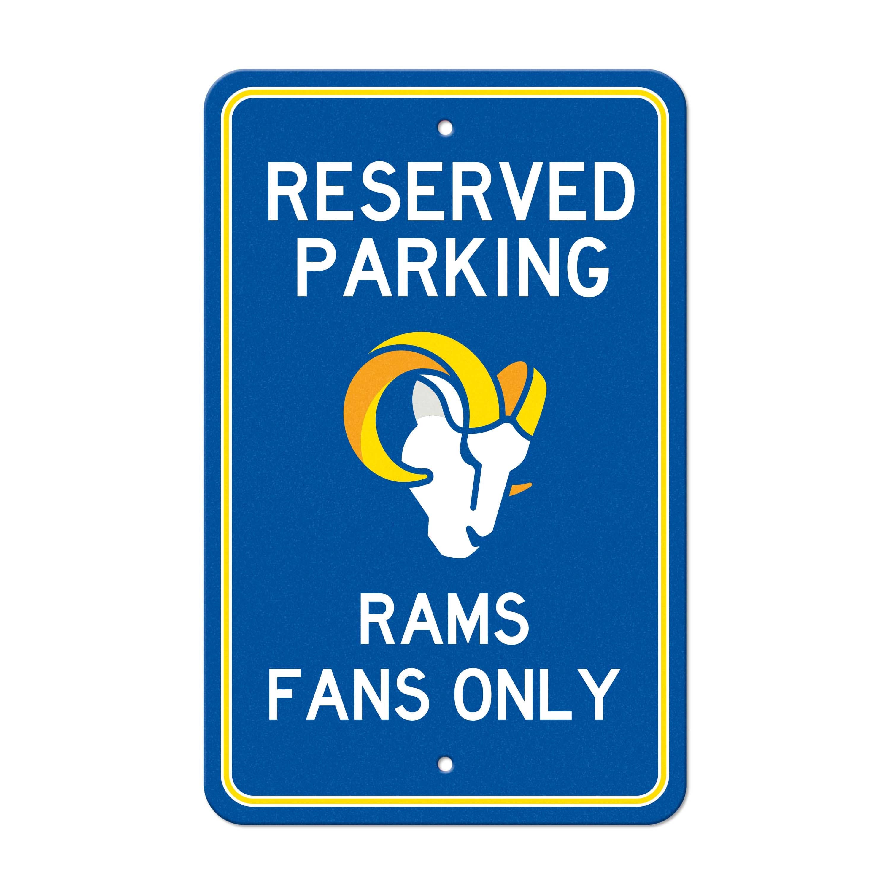 Los Angeles Rams Team Color Reserved Parking Sign Décor 18in. X 11.5in. Lightweight - Los Angeles Rams