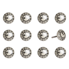 1.5" X 1.5" X 1.5" Cream Black And Gray  Knobs 12 Pack