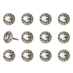 1.5" X 1.5" X 1.5" Cream Black And Gray  Knobs 12 Pack