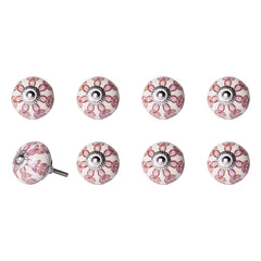 1.5" X 1.5" X 1.5" Hues Of White Pink And Burgundy  Knobs 8 Pack