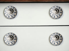 1.5" X 1.5" X 1.5" Blue Cream (Beige) With Silver  Knobs 12 Pack