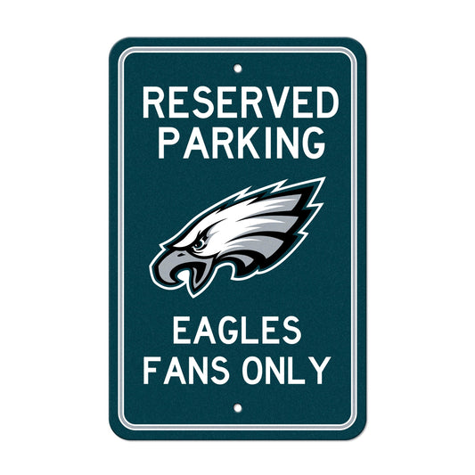 Philadelphia Eagles Team Color Reserved Parking Sign Décor 18in. X 11.5in. Lightweight