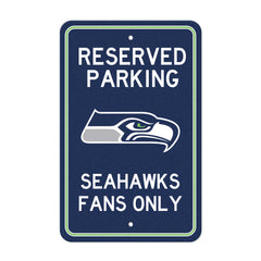 Seattle Seahawks Team Color Reserved Parking Sign Décor 18in. X 11.5in. Lightweight