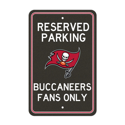 Tampa Bay Buccaneers Team Color Reserved Parking Sign Décor 18in. X 11.5in. Lightweight