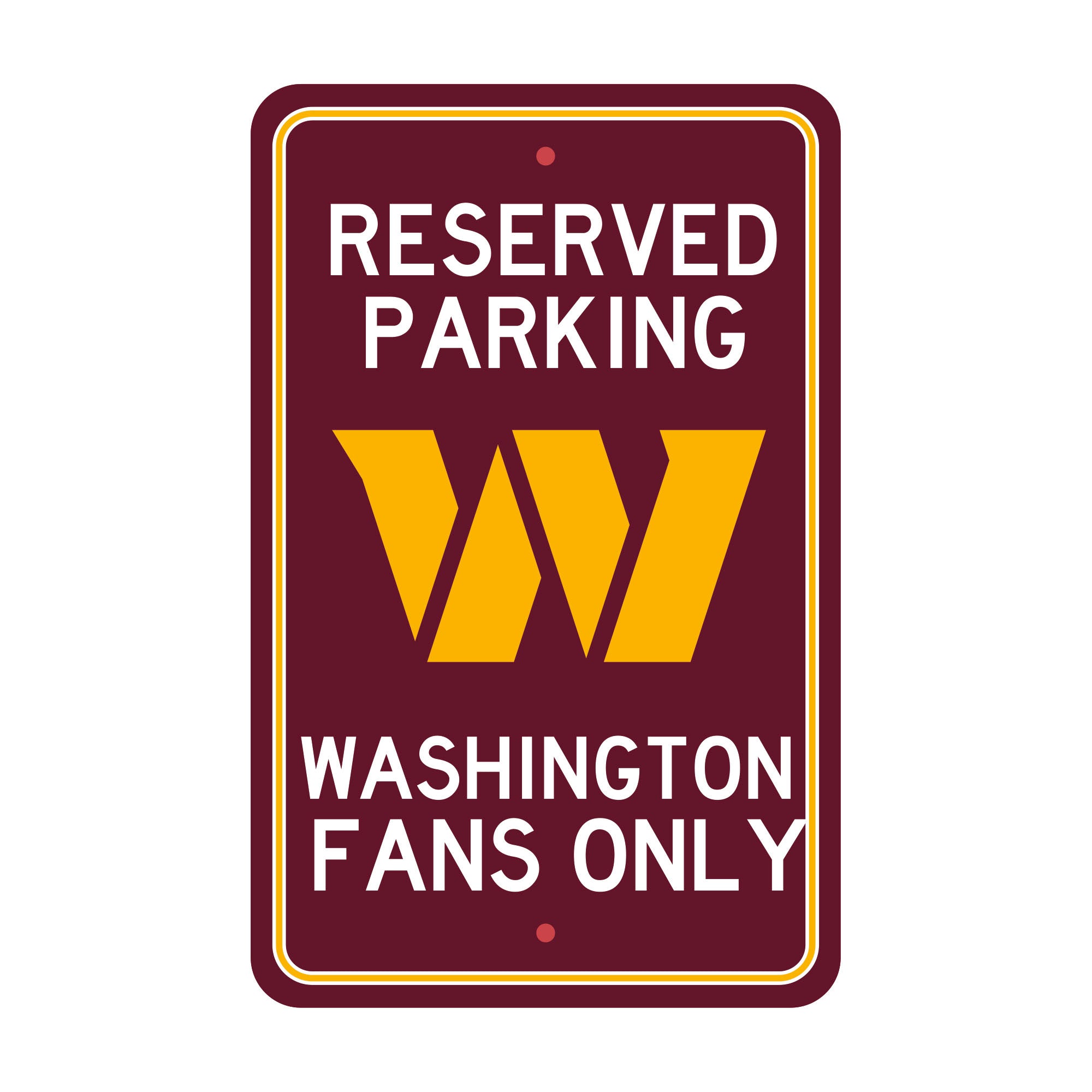 Washington Commanders Commanders Team Color Reserved Parking Sign Décor 18in. X 11.5in. Lightweight