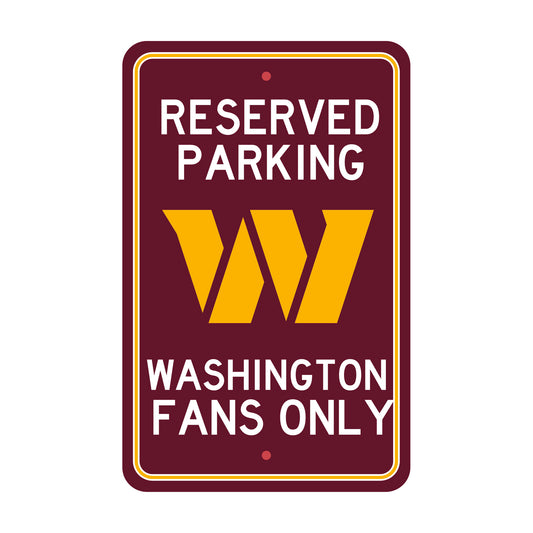 Washington Commanders Commanders Team Color Reserved Parking Sign Décor 18in. X 11.5in. Lightweight