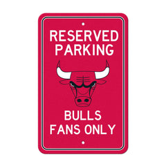 Chicago Bulls Team Color Reserved Parking Sign Décor 18in. X 11.5in. Lightweight - Chicago Bulls