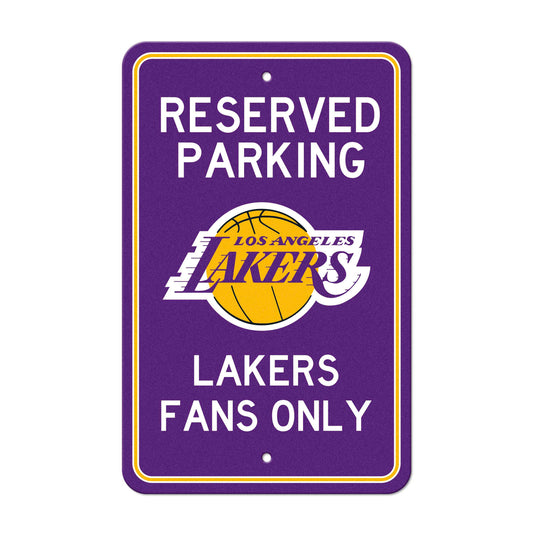 Los Angeles Lakers Team Color Reserved Parking Sign Décor 18in. X 11.5in. Lightweight