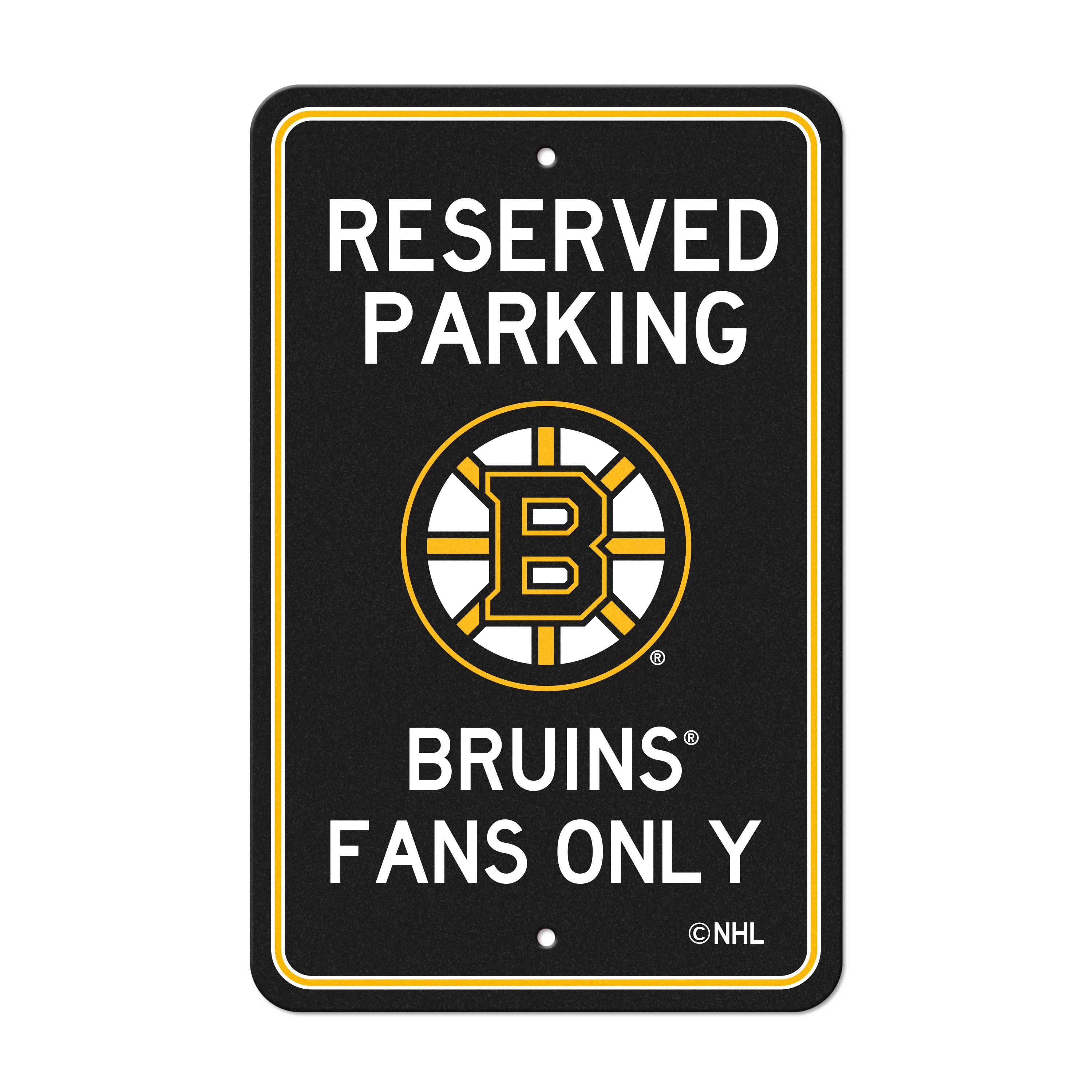 Boston Bruins Team Color Reserved Parking Sign Décor 18in. X 11.5in. Lightweight