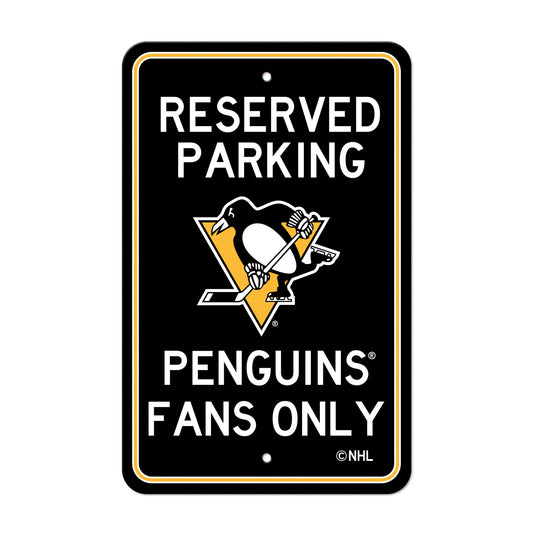 Pittsburgh Penguins Team Color Reserved Parking Sign Décor 18in. X 11.5in. Lightweight