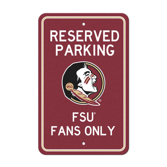 Florida State Seminoles Team Color Reserved Parking Sign Décor 18in. X 11.5in. Lightweight