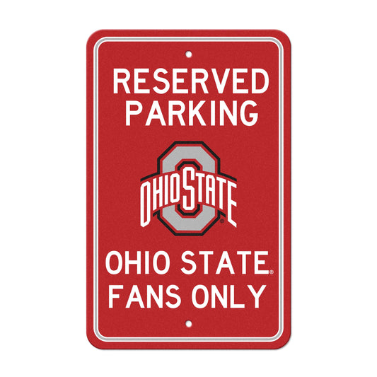 Ohio State Buckeyes Team Color Reserved Parking Sign Décor 18in. X 11.5in. Lightweight