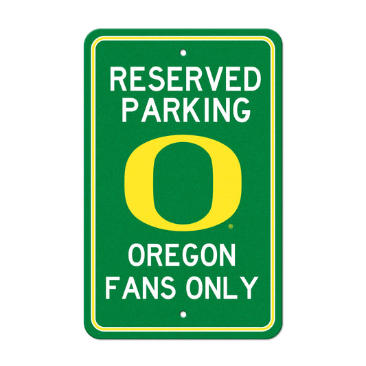 Oregon Ducks Team Color Reserved Parking Sign Décor 18in. X 11.5in. Lightweight