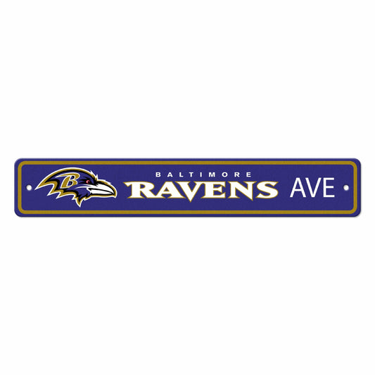 Baltimore Ravens Team Color Street Sign Décor 4in. X 24in. Lightweight - Baltimore Ravens